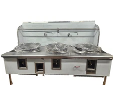 American Range, Chinese Wok Range,  ARCR-3,  GAS, 3 Bowls with 3 / 24" Woks