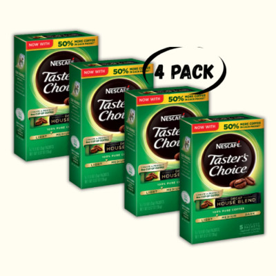 NESCAF Taster's Choice Decaf House Blend - 20 Packets - 4 boxes - FREE SHIP