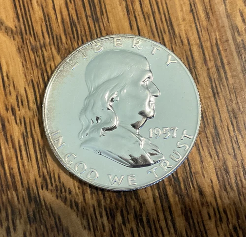 1957 Franklin Silver Proof Half Dollar 90% Silver Coin