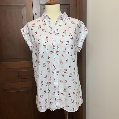 Velvet HEART Blouse Linen XS button 