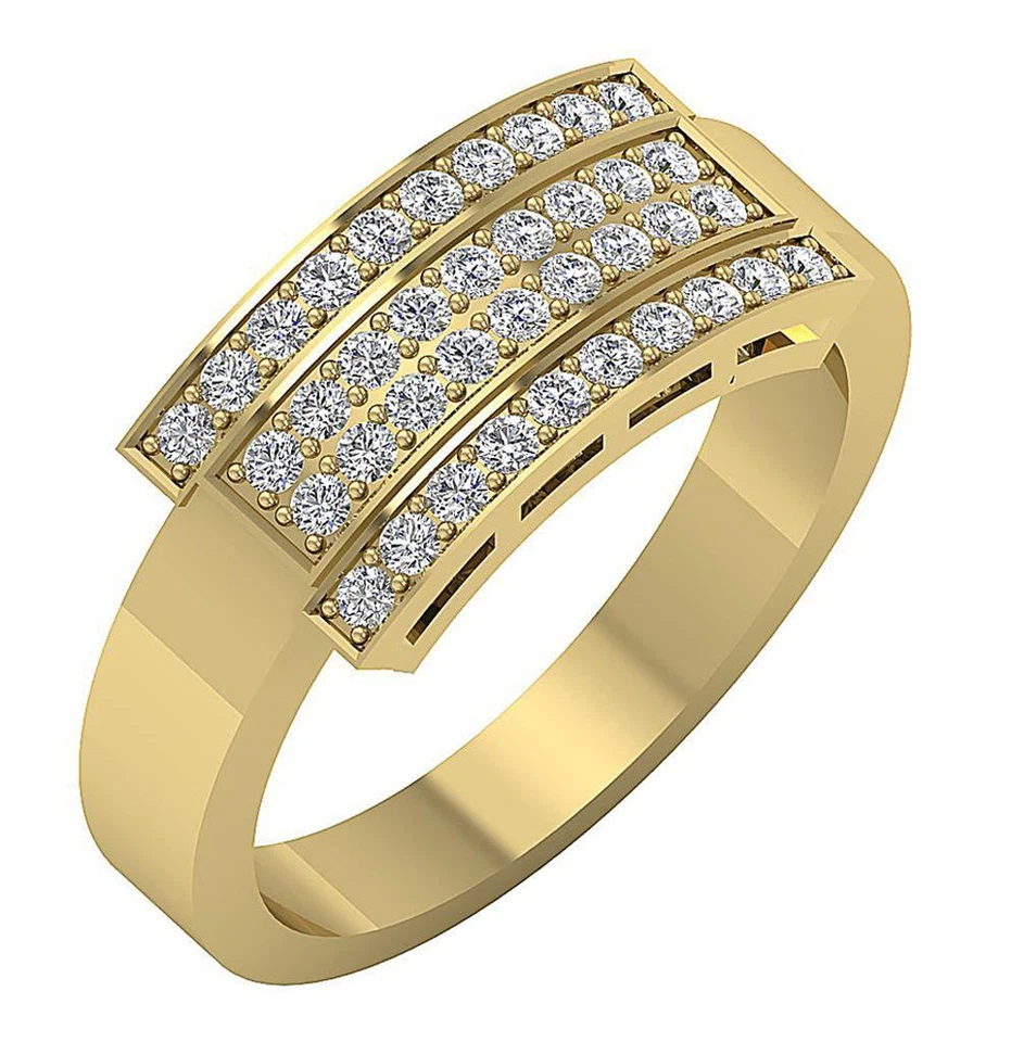 Anillo de compromiso redondo de diamantes cultivados en laboratorio de 0,55 quilates VS F de oro blanco de 10 quilates de 8,15 mm Foto 3 de 4