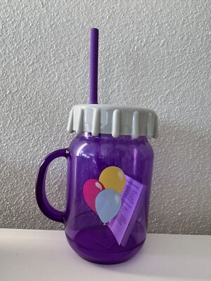 NEW Disney Parks Up Grape Soda Water Bottle With Straw