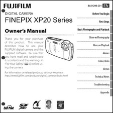 FujiFilm FinePix XP20 Digital Camera Owner's  Manual User Guide Instruction