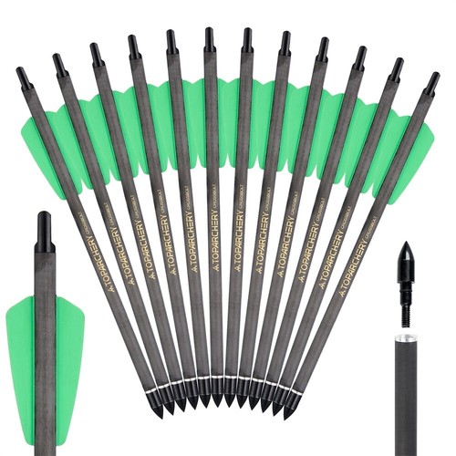 12 STÜCK 7.5“ Carbon Bolzen Pfeile Spine 350 OD7.5 Vanes für Outdoor-Jagd Bolzen - Bild 2 von 24