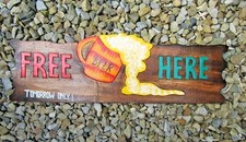 Tiki Bar Sign Plaque Decoration Wooden Hand Carved Beer Drinks Large Garden