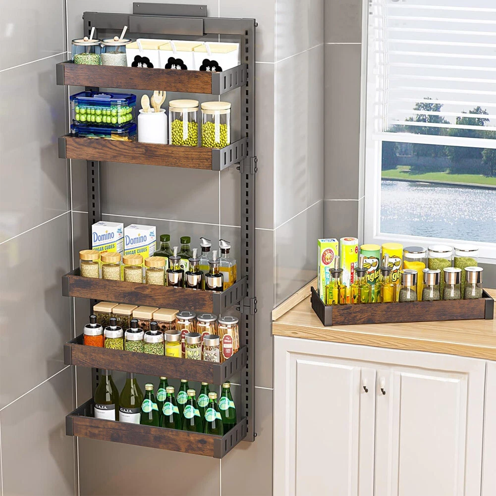 Over Cabinet Door Pantry Seasoning Rack Kitchen Cupboard Shelves Hanging Storage