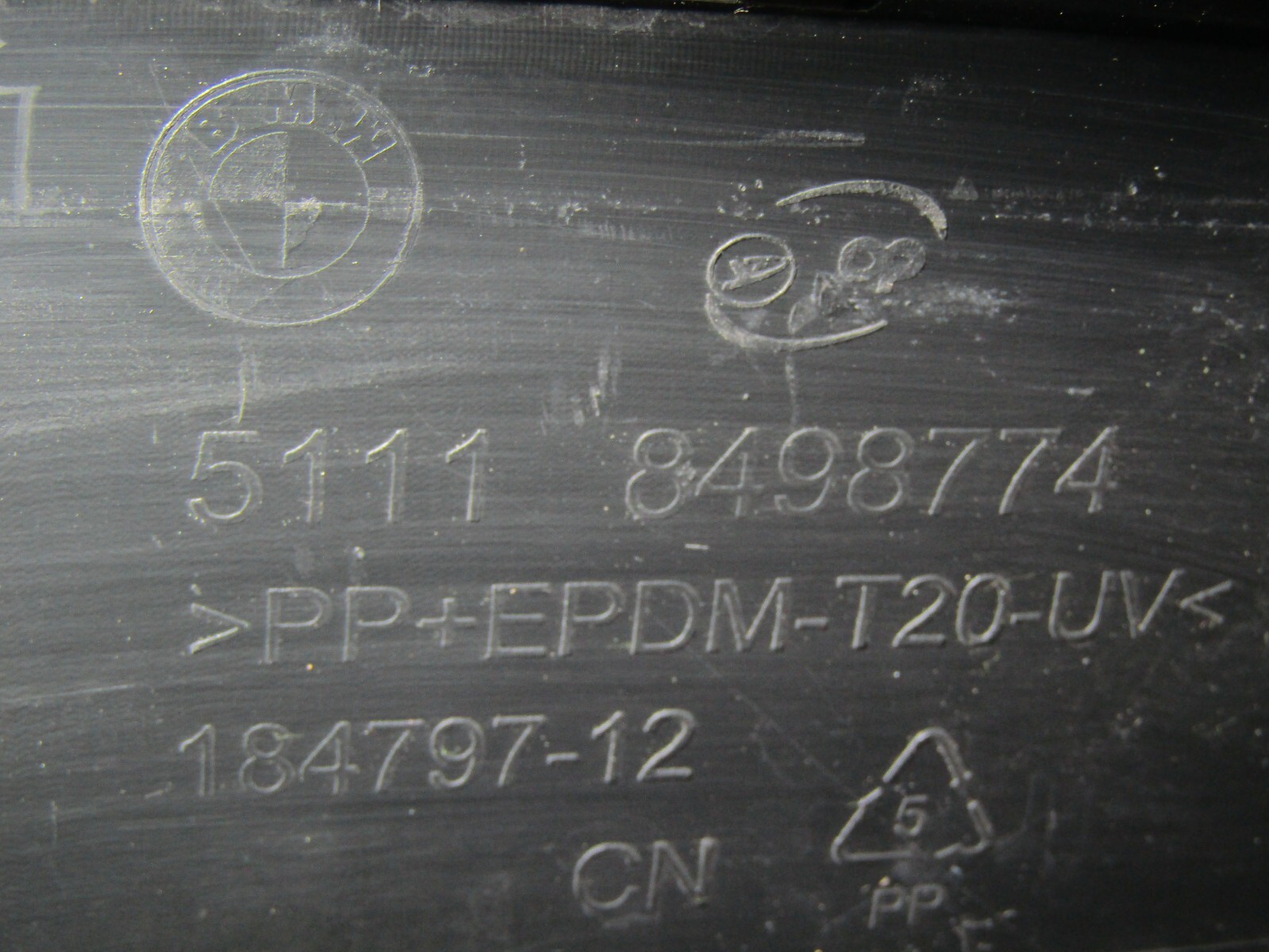 2020 ON BMW iX3 G08 FRONT BUMPER LOWER LIP GENUINE P/N 51118498774  