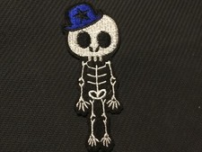 Skeleton with Hat Iron/Sew ON Patch Cloth Patch Sew Applique 4"x1.5"