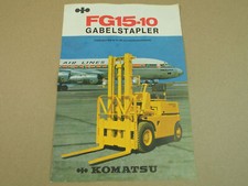 Brochure Komatsu FG15-10 Forklift 1500kg with Specifications