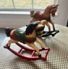 Rocking Horses 2 Old World Christmas Acrylic 4  Vintage Toy Decor