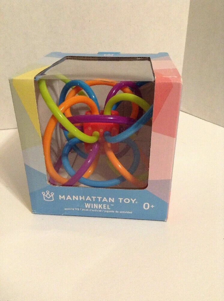 Winkel Rattle and Sensory Teether Toy for Baby Ages 0+