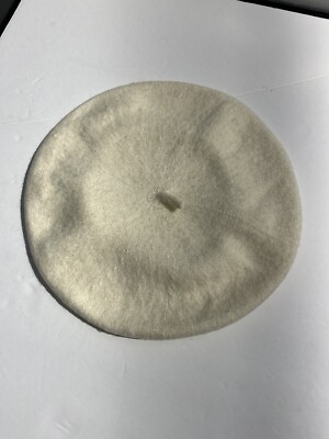 Wool Women's Vintage Ivory Beret Hat Off White Cap