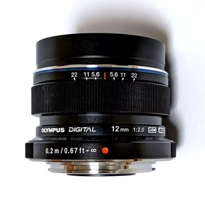 OLYMPUS M.ZUIKO DIGITAL ED 12mm F2.0 AF MSC Lens Black Micro Four