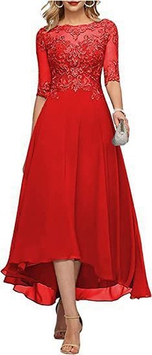 New Mother of the Bride Dresses Elegant O-Neck Chiffon Wedding Guest Gowns - Picture 30 of 51