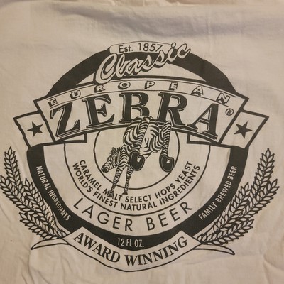 Vintage Single Stitch Madcap Craftbrew Zebra Lagers Europeon Beer T-SHIRT XL