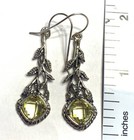 NWOT Or Paz Sterling Silver 925 Lemon Quartz Leaves Earrings Made In Israel PZ A — photo 3