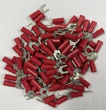 100x Molex Spade Fork Lug #18-22 AWG #8 stud Insulated USA Made High Quality NEW