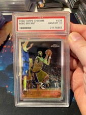 1996 Topps Chrome Kobe Bryant PSA 10 Rookie Card. rookie card picture