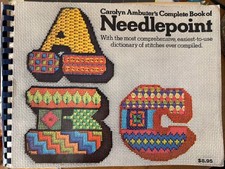 Carolyn Ambuter's Complete Book of Needlepoint Spiral Bound Vintage 1970  s C