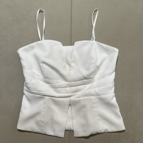 White House Black Market White Strapless Bustier Top removable straps Womens 14 - Picture 2 of 18