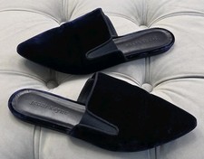 Jenni Kayne Blue Mules Slides Flats Womens Shoes Italy 425 37.5 7.5