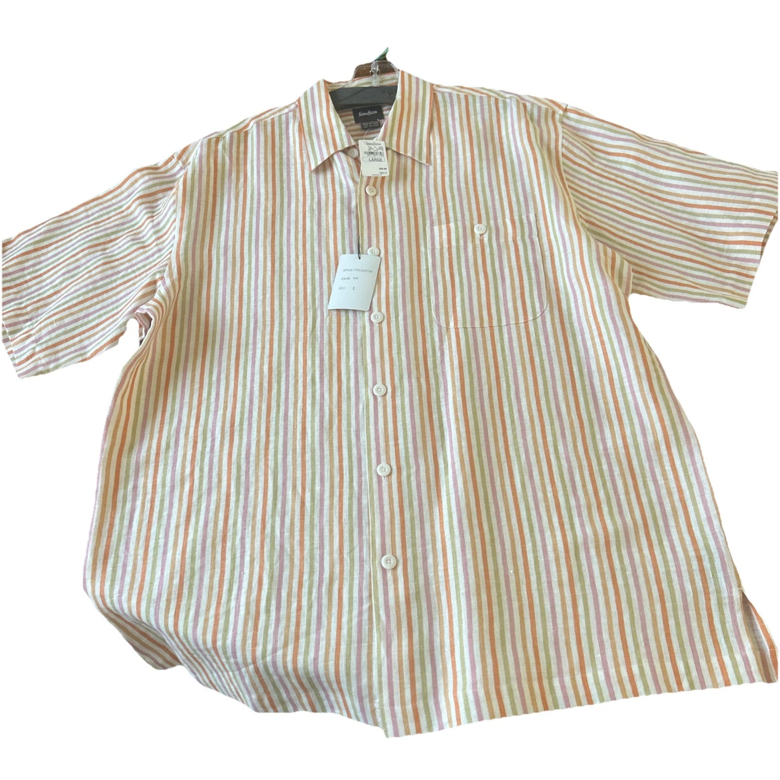Large Short Sleeve Linen Collar Shirt Neiman Marcus