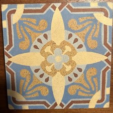 Carreau de ciment  Art Déco 1920–1930 – authentique – 14×14 cm