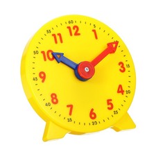 4 inch Teaching Clock Learning Time 12 Hour 2 Pointers Geared, Yellow