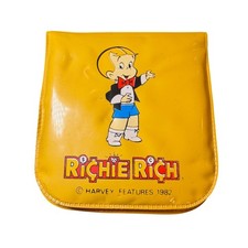 Vintage 1982 Harvey Features Richie Rich Kids Vinyl Wallet Yellow Bifold Retro