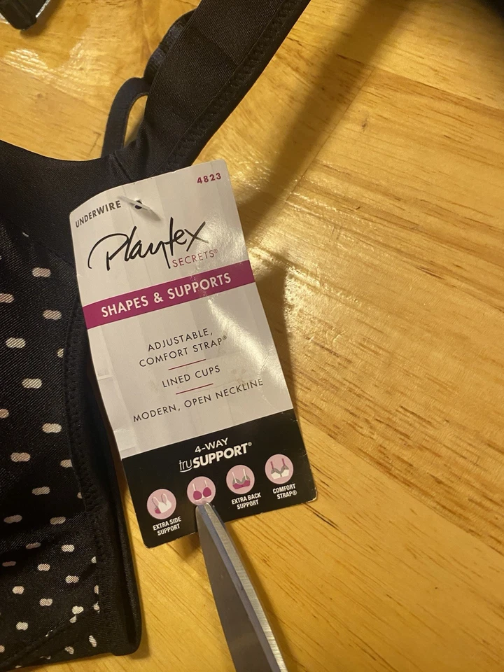 Sujetador con aros Playtex Secrets 38D negro lunares 4823 nuevo Foto 4 de 4