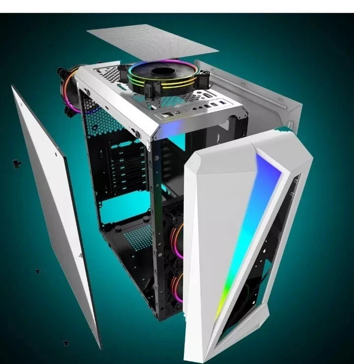 CiT Gaming PC Computer Case Mars ARGB ATX Tower- White - Image 2 of 4