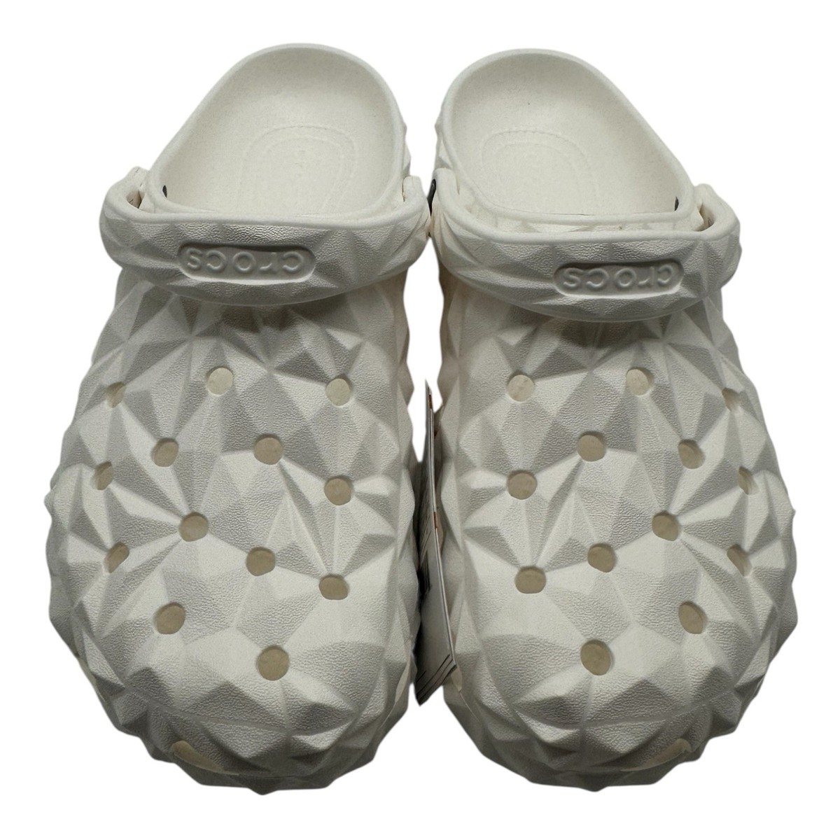 Crocs Classic Geometric Clogs Mens 10 Womens 12 White Slides  display picture 3