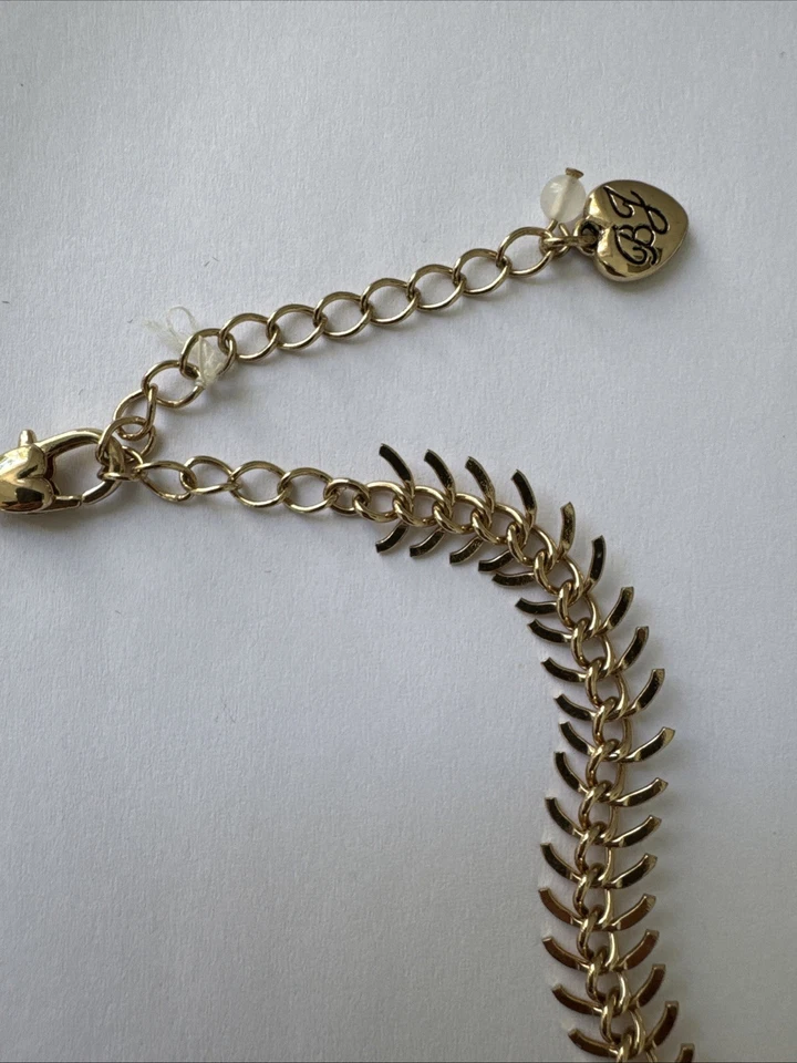 Colar declaração escola de peixes Betsey Johnson W1232 pedra tom dourado vidro - Imagem 3 de 4