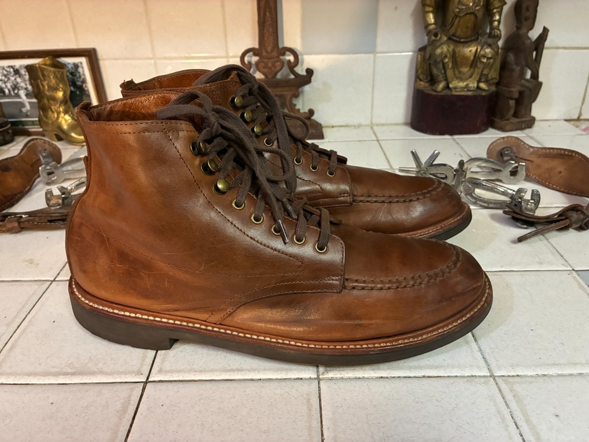 J. SHOES Beatiful Distressed Boots 9.5 Great Conditon ORTHOLITE Alpine Design Distressed Brown Ankle Boots 9.5  main image 4