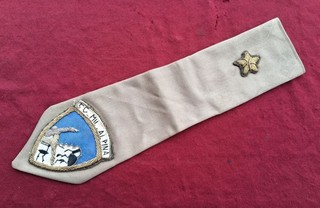 Pendente kaki da camicia Sottotenente Alpini Scuola Militare Alpina fine anni 50