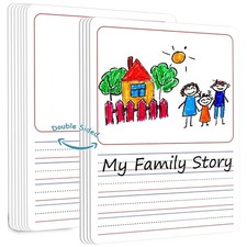 24Pcs Double Sided Cardboard Story Lined Dry Erase Whiteboard Drawing Writing...
