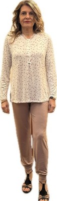Lormar Damen Pyjama Viskose Stretch mit Spitzeneinsatz Art. ens65266