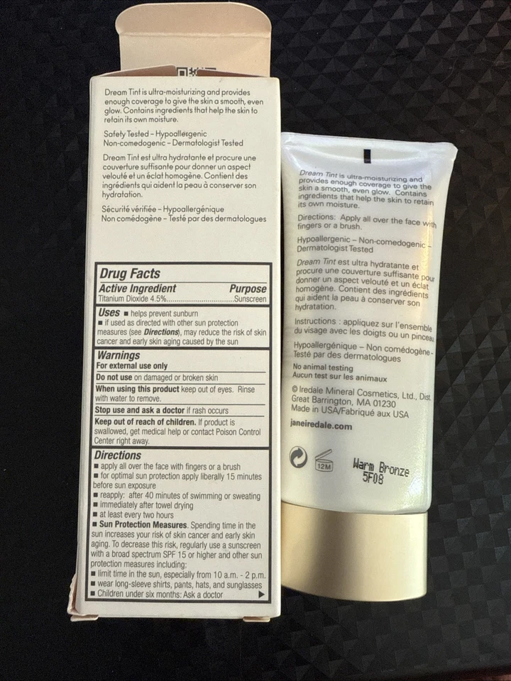 Jane Iredale Dream Tint Tinted Moisturizer SPF 15 - WARM BRONZE - 1.7oz - SEALED - Image 3 of 3
