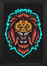 Lion Pop Art Framed Wall Art Poster Canvas Print Picture
