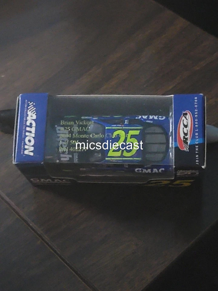 Raro Free Sh 2004 Brian Vickers #25 GMAC ROOKIE HO Club Diecast 1:64 HMS NUEVO EN CAJA Foto 3 de 4