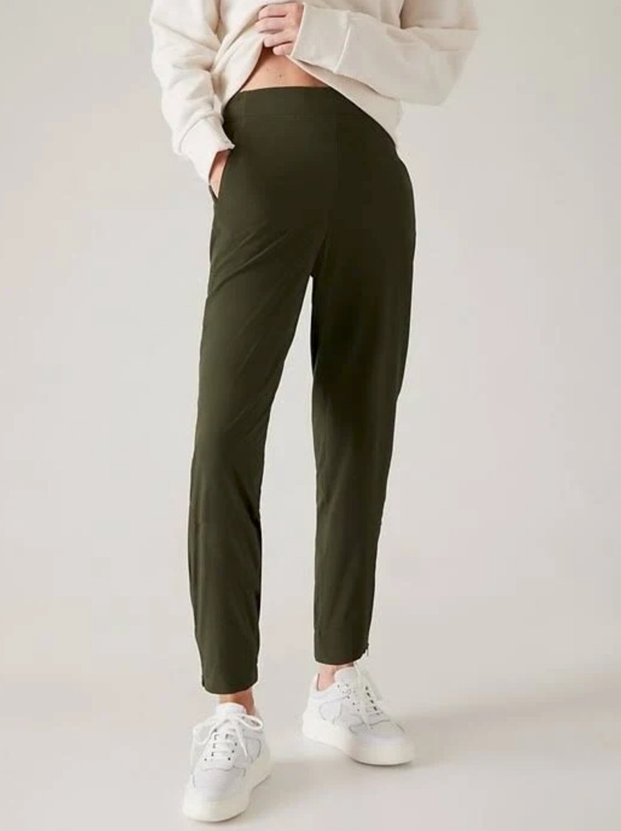 Athleta Womens 14T Tall Aspen Olive Brooklyn Heights High Rise Jogger View 2
