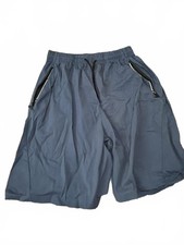 Boys Navy Blue Track Shorts with Zippers Size 180 Size 15/16Y