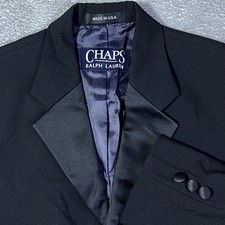 Chaps Ralph Lauren Men's Black Wool Formal Tuxedo Blazer Coat Made in USA Career