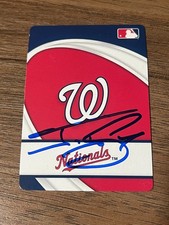 SIGNED BASEBALL LOGO PLAYING CARD AUTO JONNY GOMES WASHINGTON NATIONALS