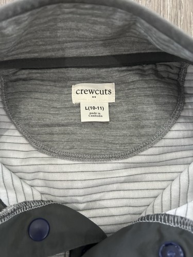 J. CREW Crewcuts Boys 10-11 snap Neck Pullover Sweatshirt Preppy Casual gray EUC - Picture 4 of 6