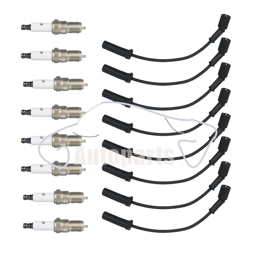 8mm Wireset + 8 Spark Plug 41-962 fits Chevy Silverado 1500 GMC Sierra V8 New - Imagem 3 de 4