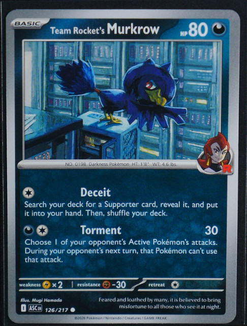 Team Rocket's Murkrow Normal Common #126/217 ME: Ascended Heroes NM