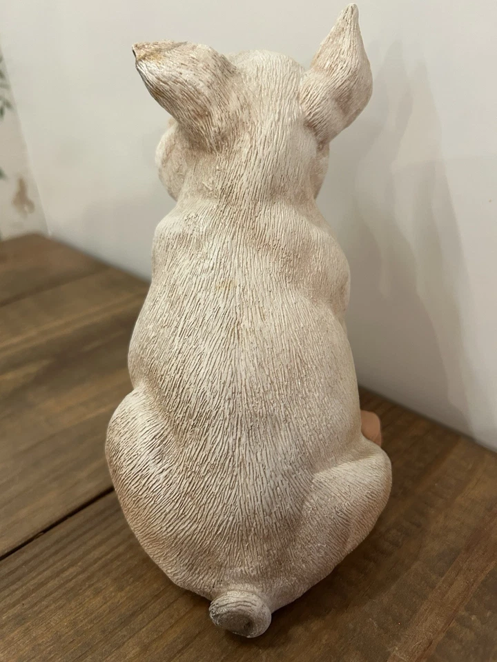 Коллекционная керамическая фигурка большая свинья глазированная высота 7,5 дюйма длина 8 дюймов - Изображение 3 из 4