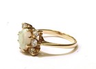 14k yellow gold Natural opal diamond .48CT SI2 H gemstone ring 3.0g estate 6.5 — photo 3
