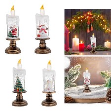 Christmas Snow Globe Candle Luminous with Pedestal Creative Craft Party Favors